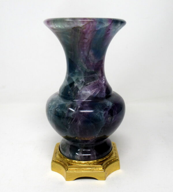 554.  Rare Blue John Fluorite Derbyshire Carved Urn Ormolu Mounts 19th Ct
