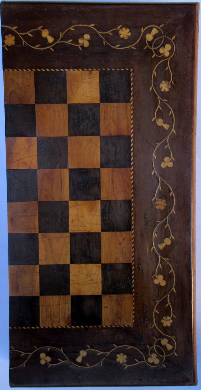 829. Rare Irish Killarneyware Arbutus Wood Backgammon Chess Set 19th Century - Image 2