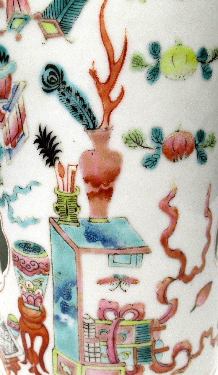 748. Fine Chinese Export Famille Rose Porcelain Hat Stand Signed 19thCt - Image 5