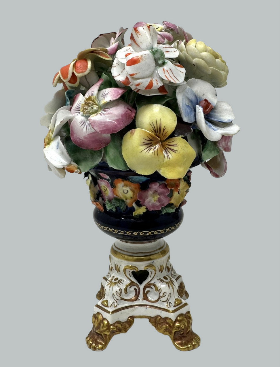 264. Antique Regency English Crown Derby Porcelain China Pair Urns Vases 1815-1825 - Image 5