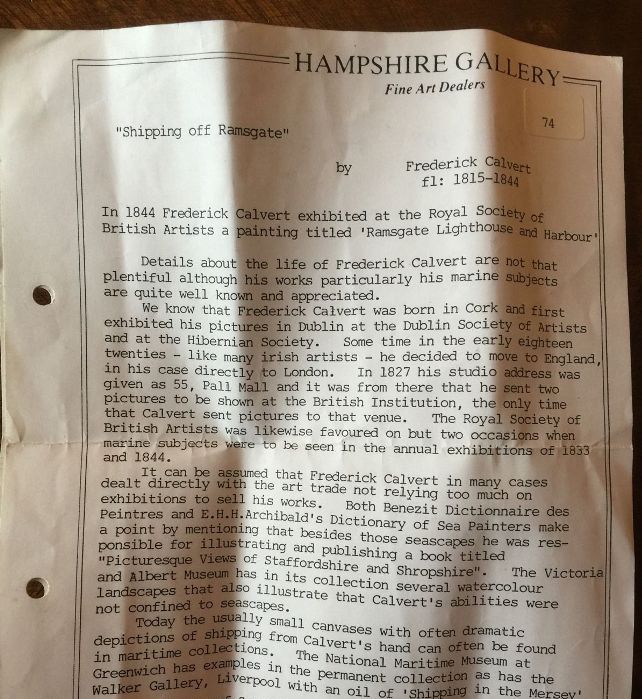 596. Frederick Calvert Irish 1815-1844 Fine Marine Oil Painting Shipping off Ramsgate - Image 7