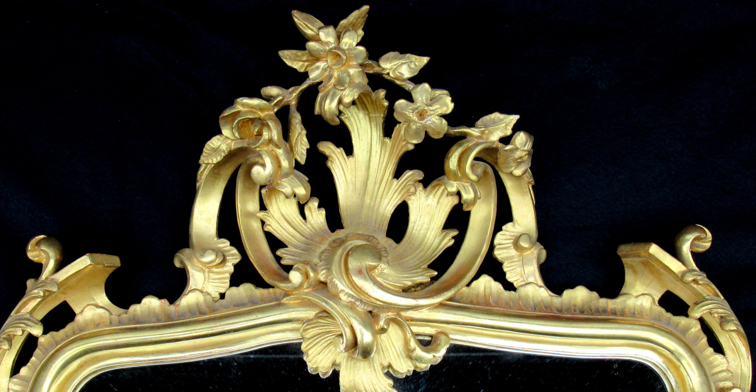 164. Fine Pair French Hand Carved Giltwood Pier Gilt Mirrors 19thCt - Image 3