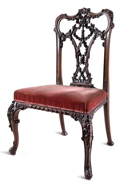 568. Fine Carved Irish Mahogany Georgian Revival Chair attrib. Butler of Dublin