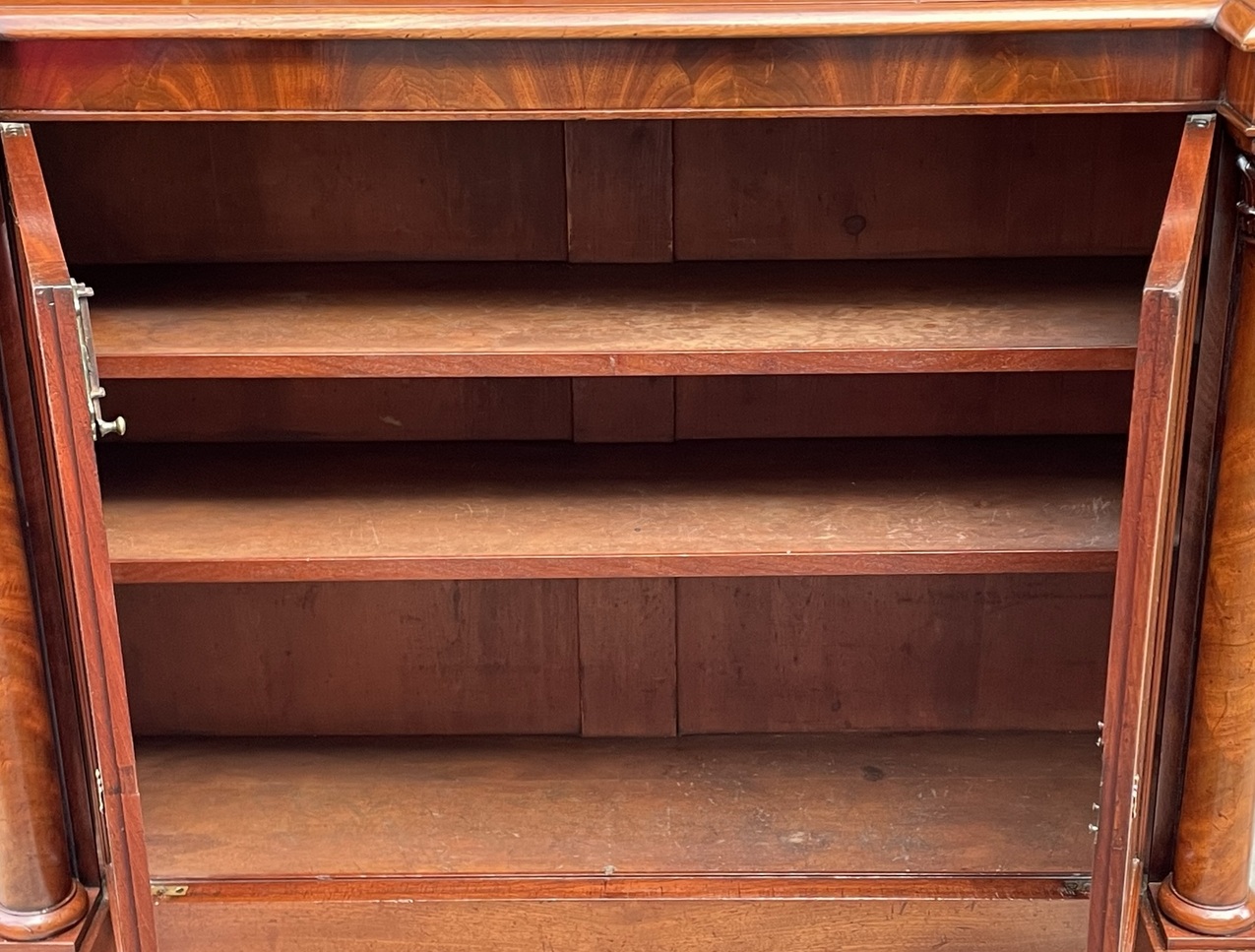 090. Antique Irish Mahogany Side Cabinet Chiffonier Mac Williams Gibton Georgian 19Ct - Image 4