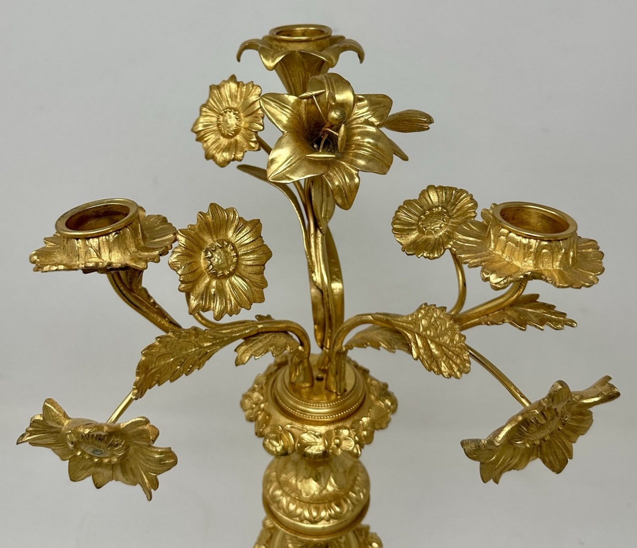 142. Antique Pair French Ormolu Gilt Bronze Sevres Porcelain Candelabras Candlesticks - Image 8