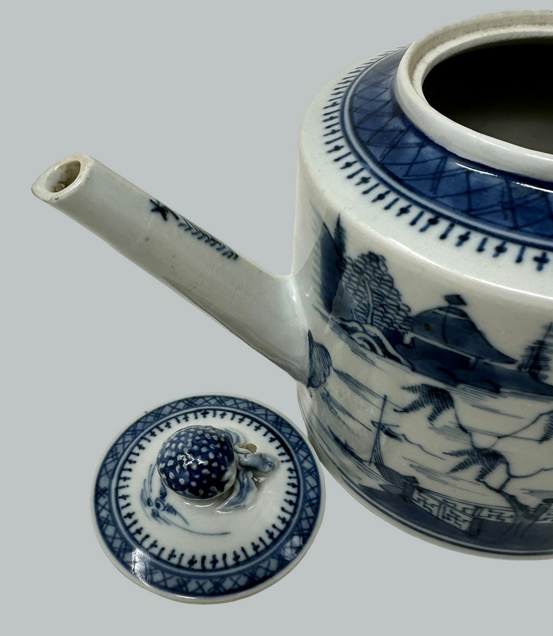 641. Antique Chinese Blue White Qing Dynasty Blue and White Teapot Important Provenance - Image 6