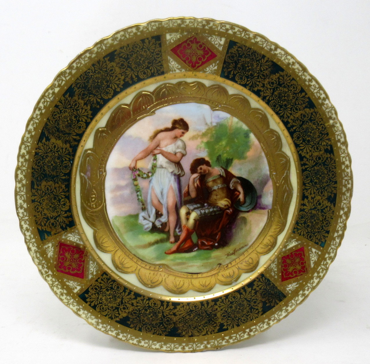 075. Set Austrian Royal Vienna Mythological Themed Angelica Kauffman Cabinet Plates - Image 4