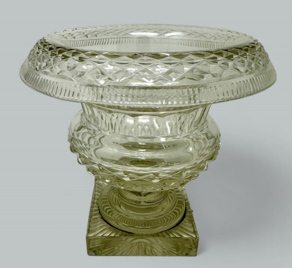 886. Antique Irish Tipperary Waterford Glass Cut Crystal Victorian Turnover Bowl 19Ct