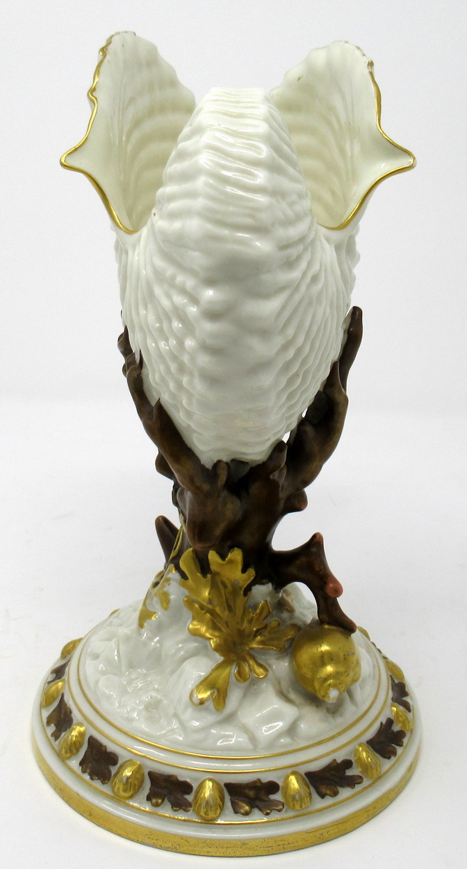 763. Pair Royal Worcester Porcelain Nautilus Shell Vases Late 19th Ct - Image 5