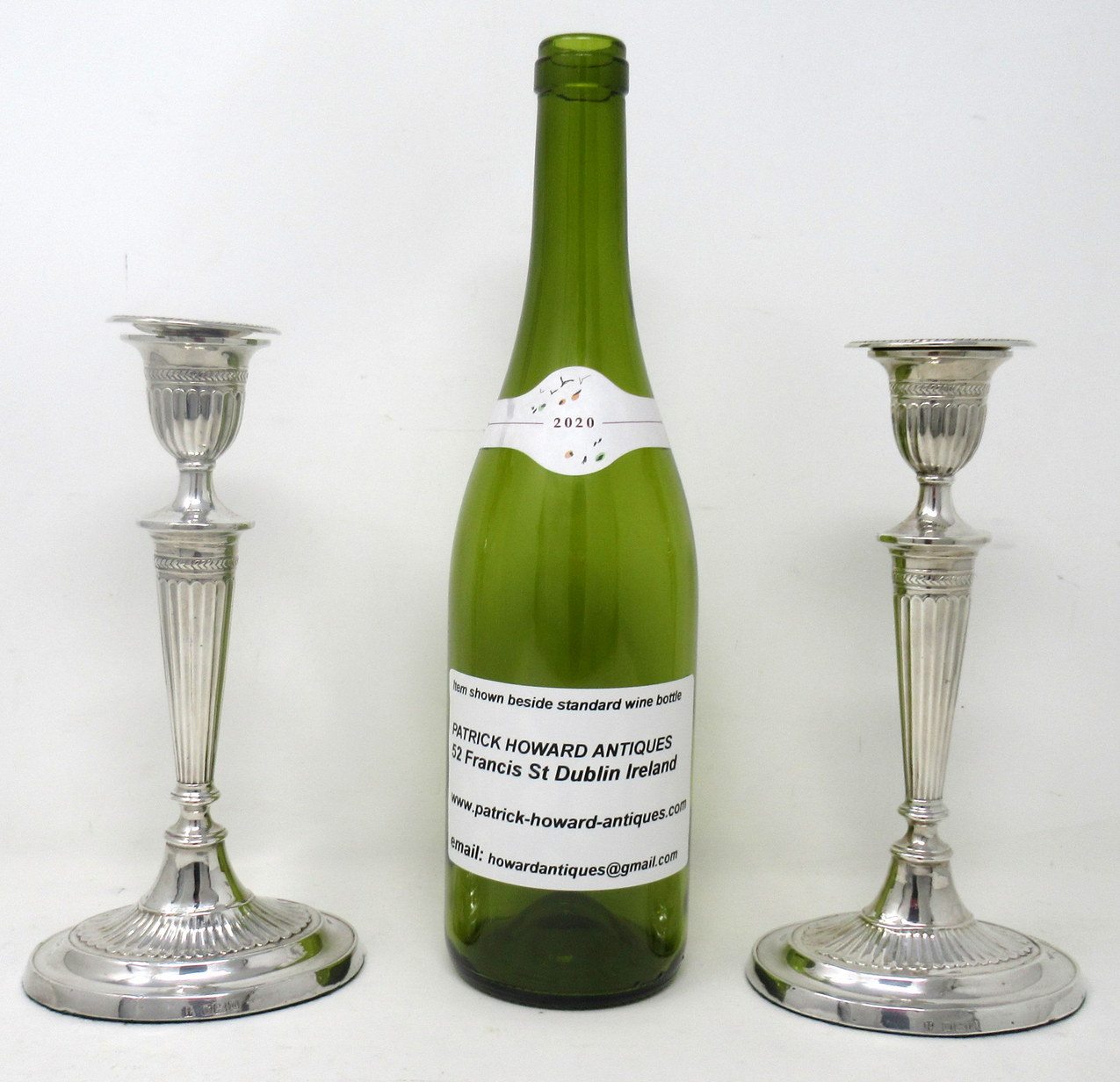 957. Antique Pair English Sterling Silver Candlesticks Candelabra Adams Style 1905 - Image 10