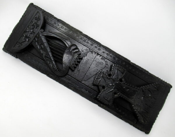 431. Rare Irish Carved Bog Oak Book Slide Attrib. to Cornelius Goggin Dublin Ireland 19Ct