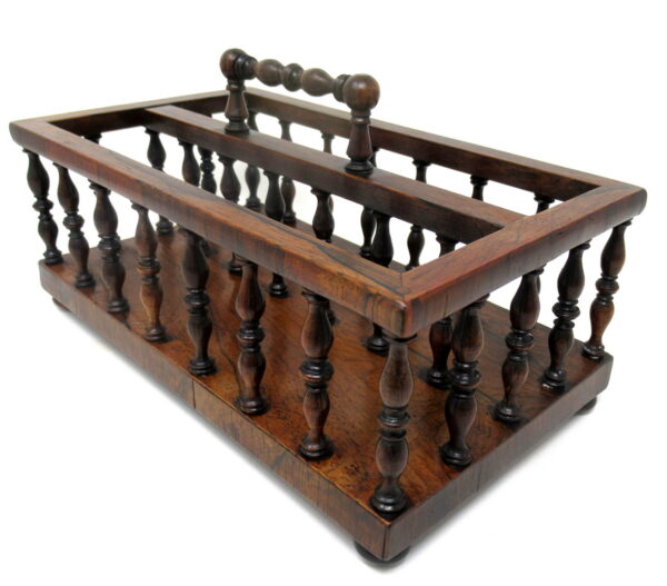 365. Antique Rosewood Desk Letters Holder Stand 19thCt