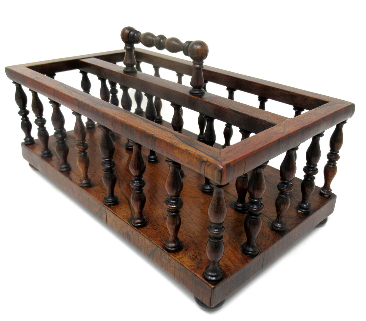 365. Antique Rosewood Desk Letters Holder Stand 19thCt