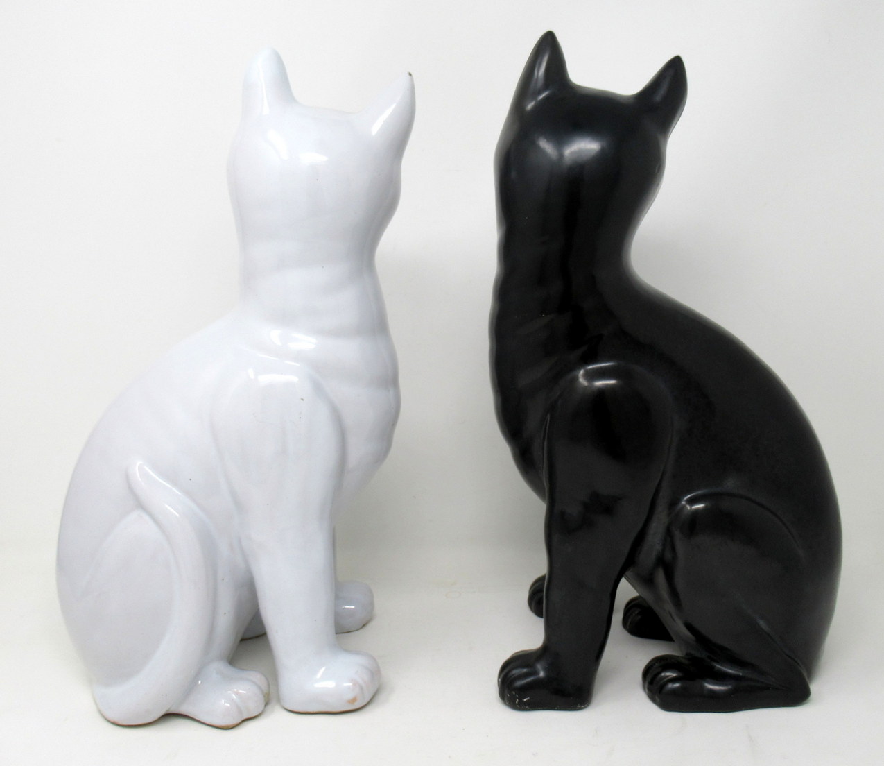 283. Pair Faience Pottery Cats by Emile Galle Provenance Lord Iveagh Guinness Family - Image 3