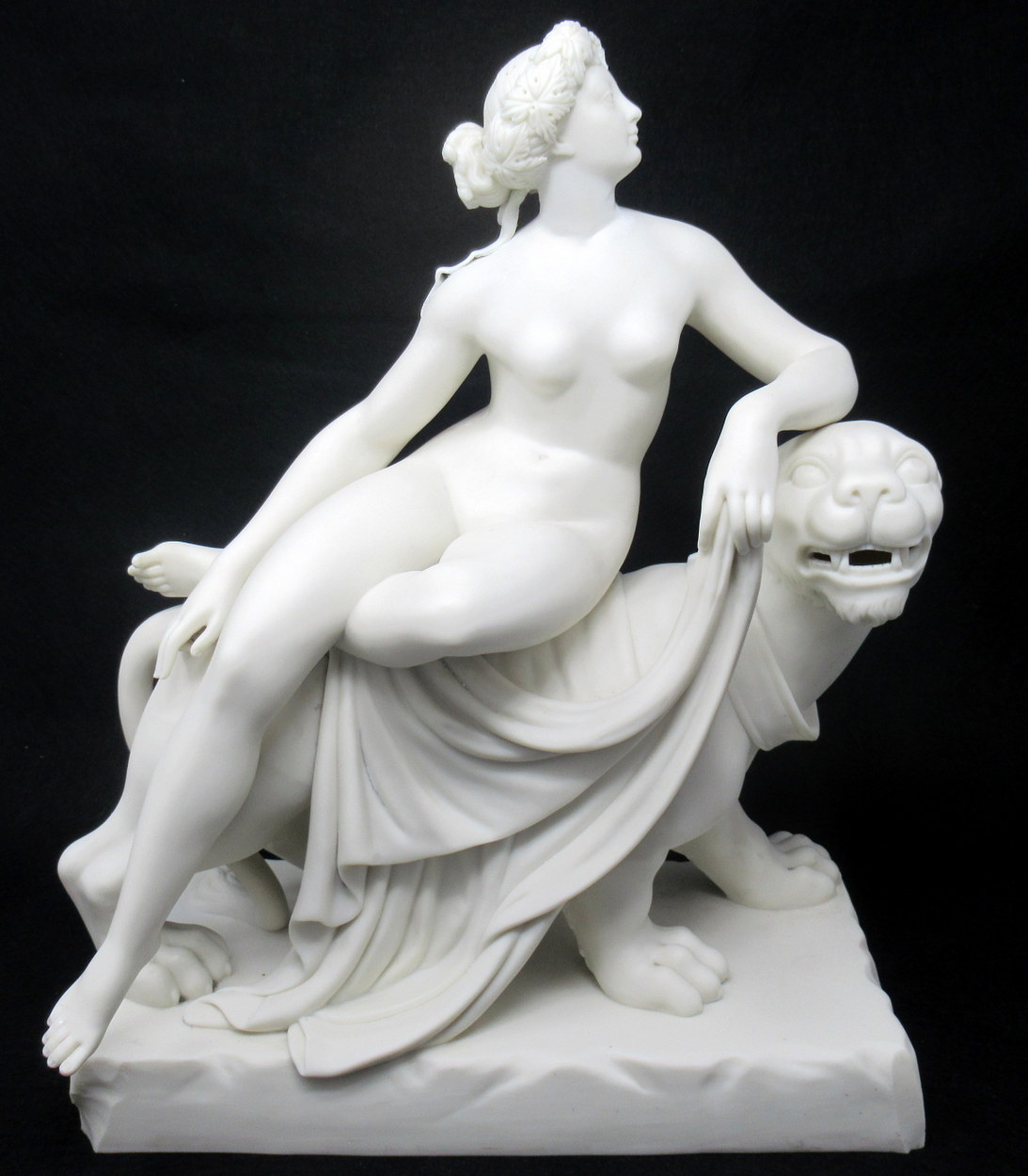 586. Minton Parian Figure Adriadne on Panther after Johann Heinrich von Dannecker 1758-1841