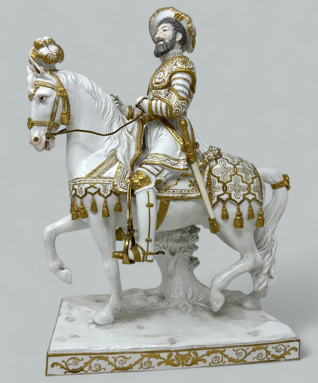 525. Antique Sevres Porcelain King Francois I Riding Horseback Sculpture Centerpiece - Image 2