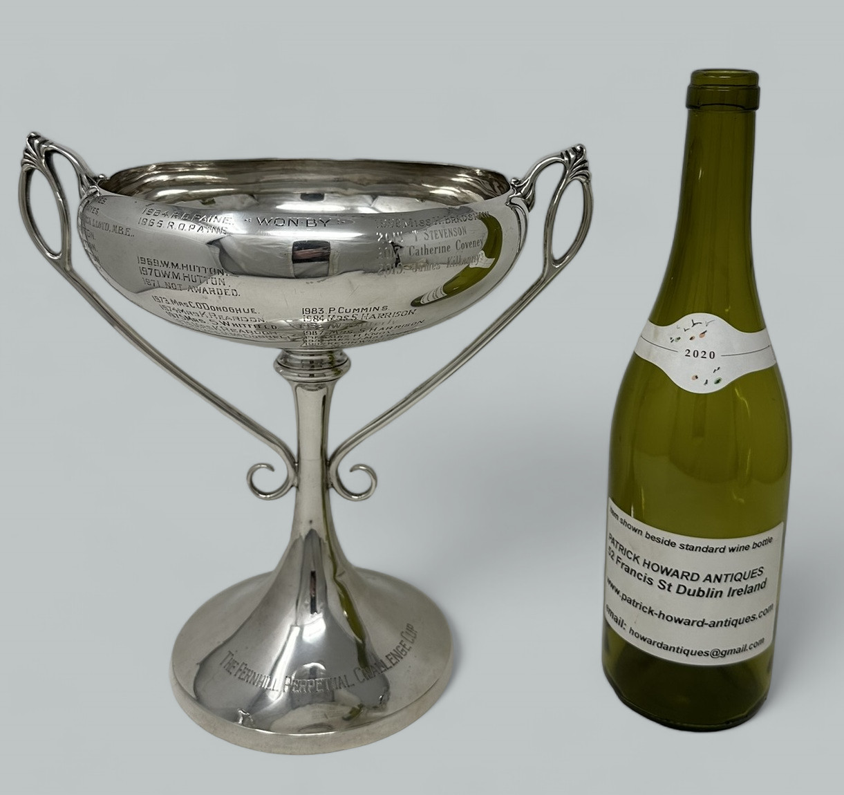 125. Antique Art Nouveau English Sterling Silver Sporting Trophy Cup Bowl Centerpiece - Image 9