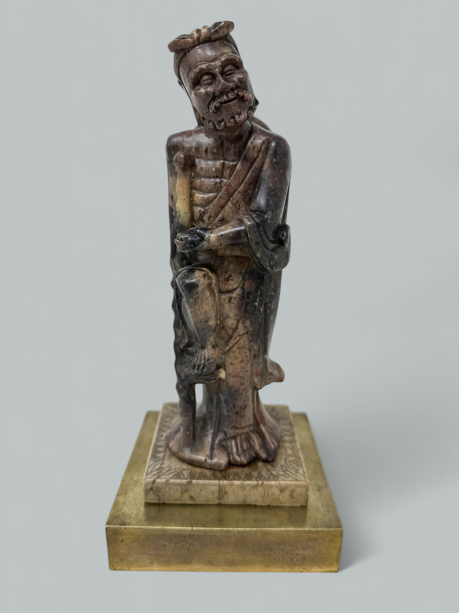401. Antique Japanese or Chinese Carved Soapstone Gentleman Figure Meiji Period - Image 2