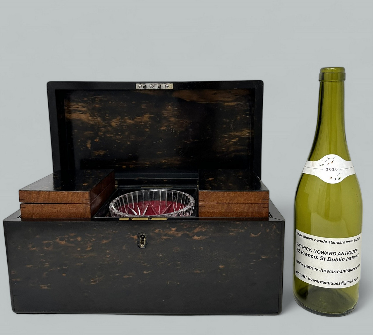 472. Antique English Coromandel Wooden Double Tea Caddy by Thomas Lund 19th Century - Image 10