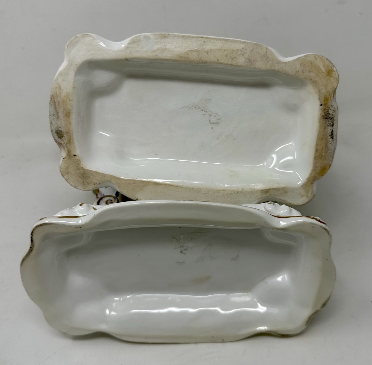 542. Antique Pair English Porcelain Cornucopia Vases Still Life Flowers Rockingham - Image 14