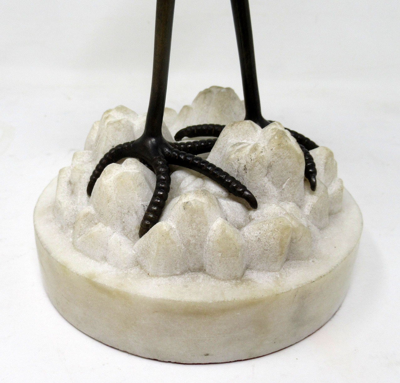 136. Antique Pair of English Ormolu Gilt Bronze Candlesticks Storks Cranes by Abbot - Image 5