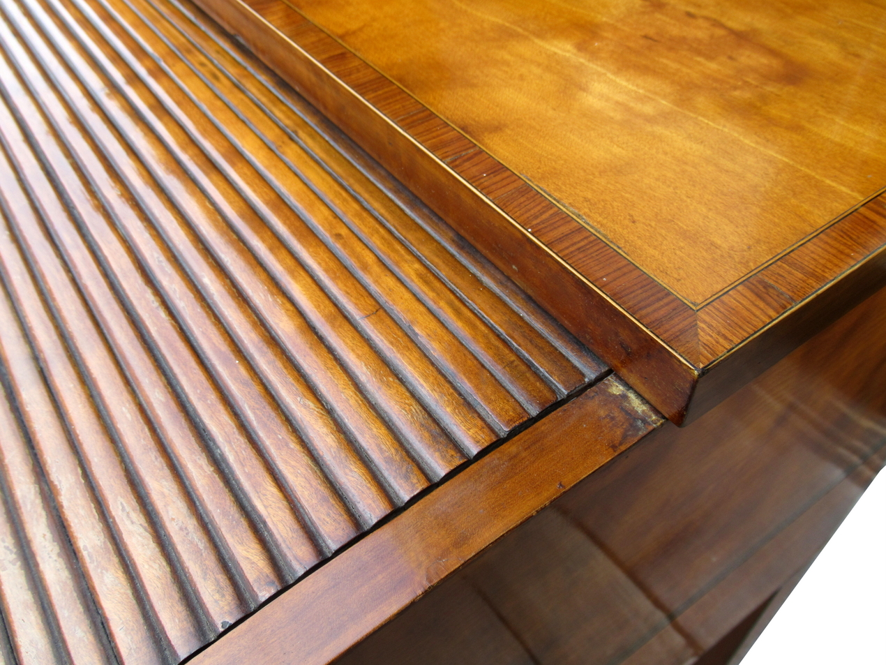 194. Fine West Indian Satinwood Tambour Satinwood Cylindrical Bureau attrib. Gillows 18thCt - Image 6