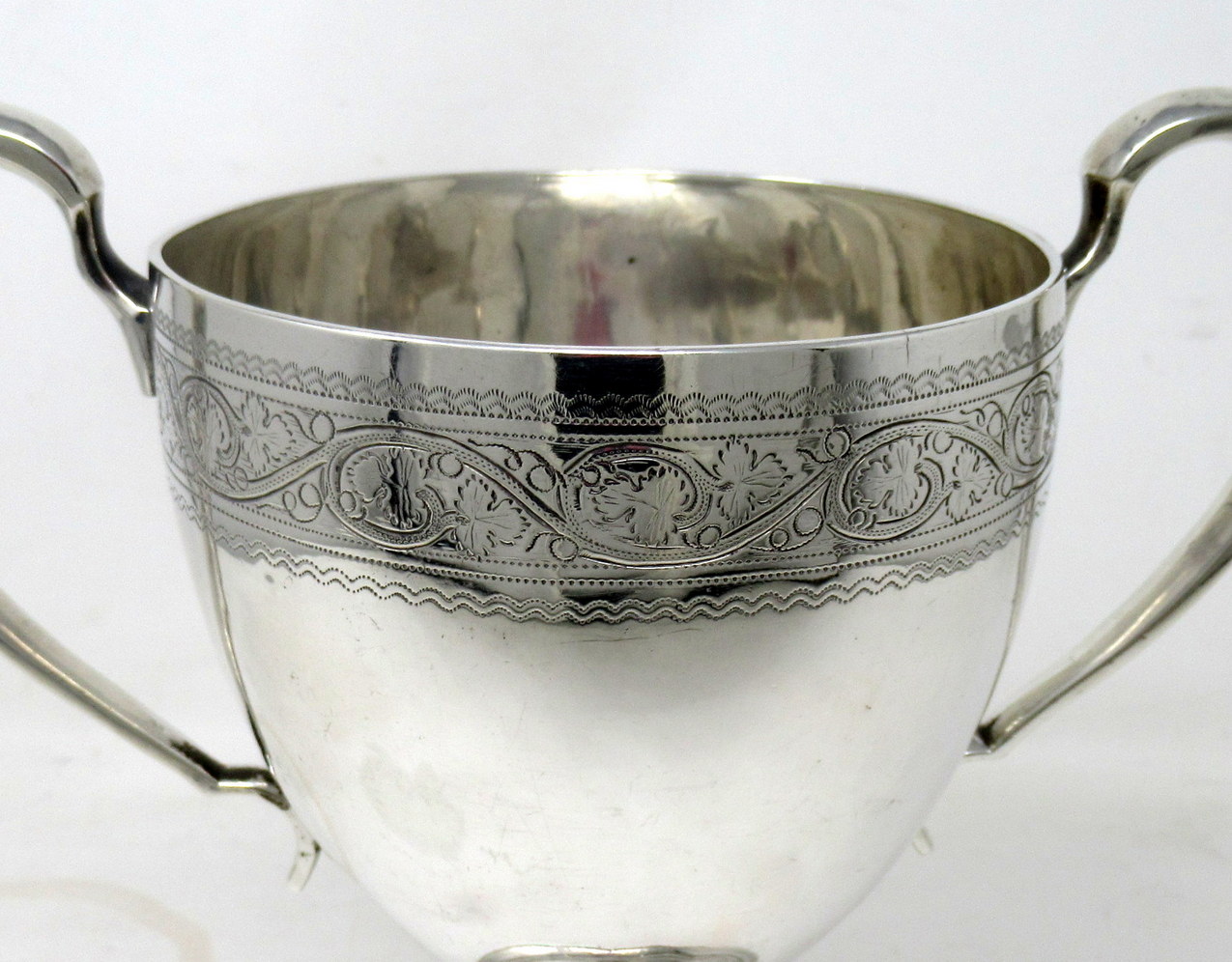 930. Antique Irish Cork Georgian Sterling Silver Loving Cup Goblet Trophy 1807 - Image 6