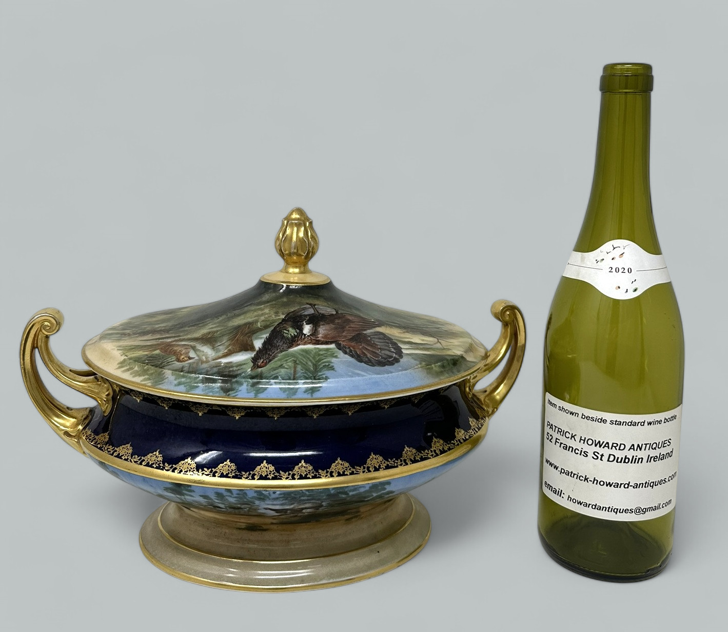 724. Antique Epiag Royal Czechoslovakian Porcelain Hand Painted Tureen Centerpiece - Image 10