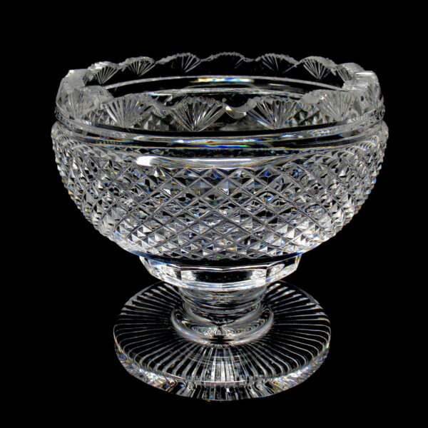 612. Antique Irish Tipperary Waterford Glass Cut Crystal Bowl Georgian Centerpiece