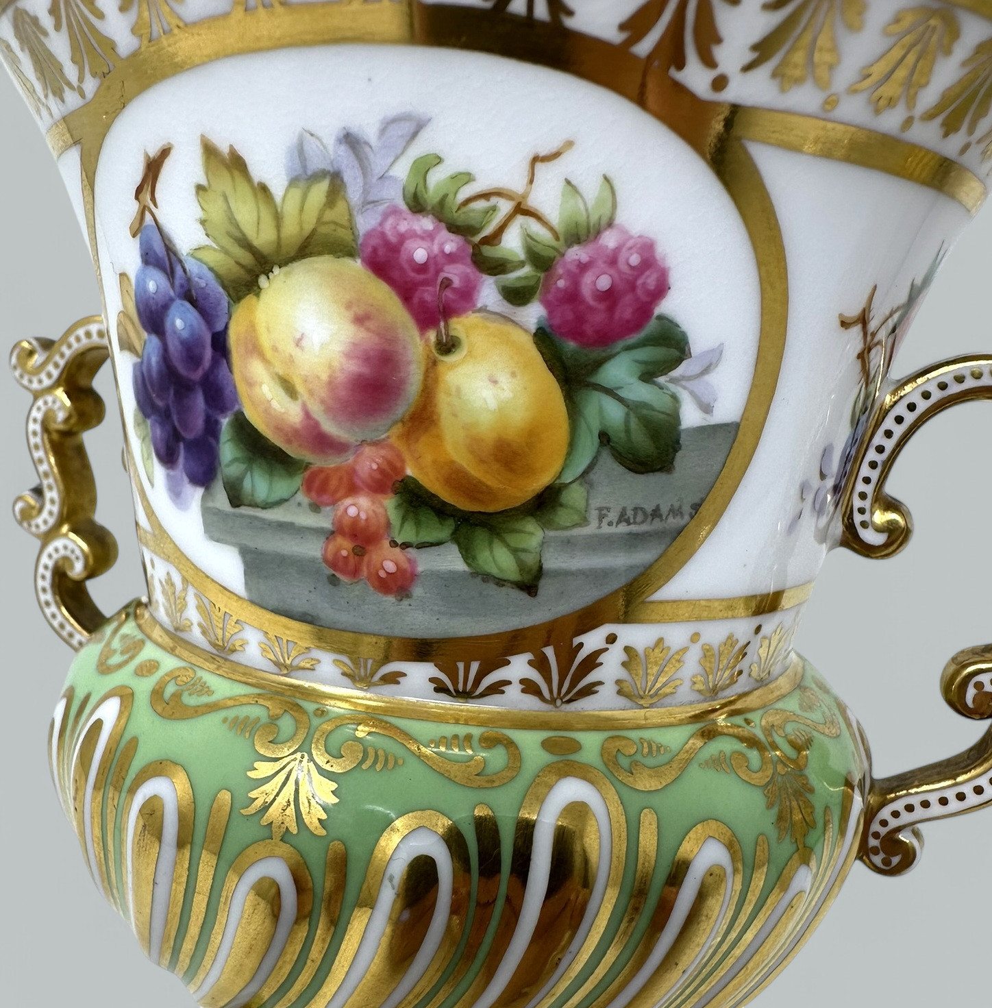 674. Antique English Pair Frederick Adams Copeland Urns Vases Centerpieces Still Life - Image 7