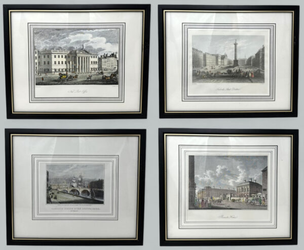 942. William Henry Bartlett Antique Set Colour Prints Ireland Dublin Views Irish
