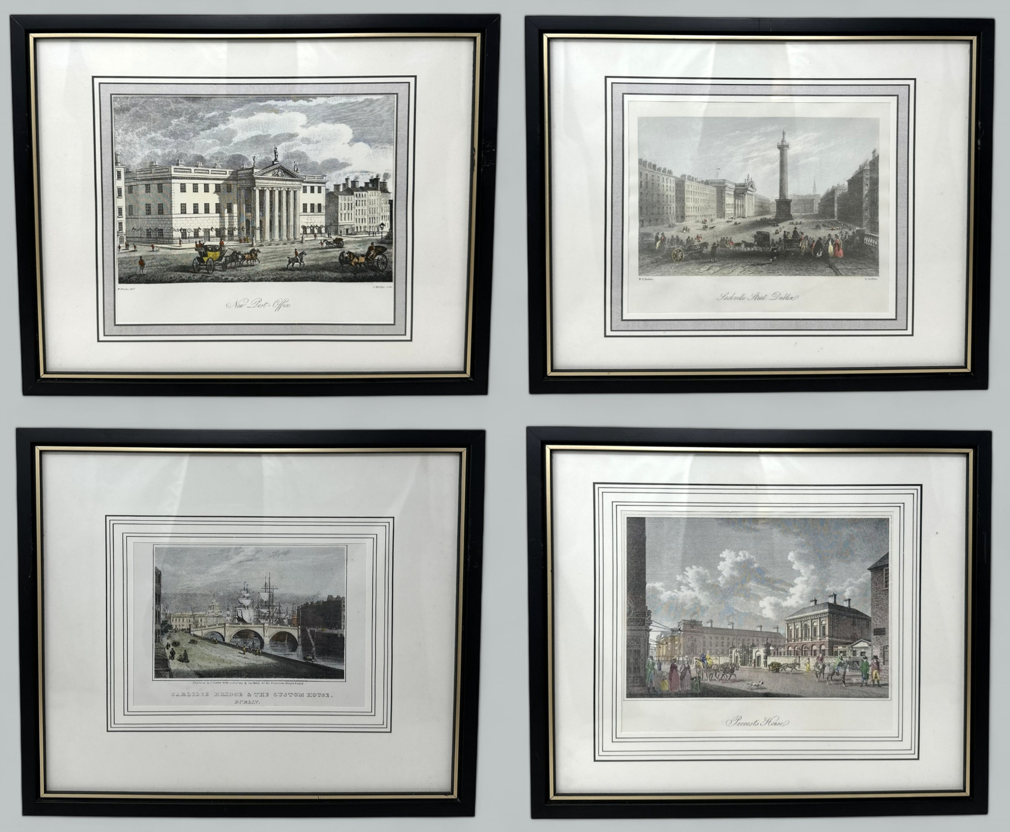 942. William Henry Bartlett Antique Set Colour Prints Ireland Dublin Views Irish
