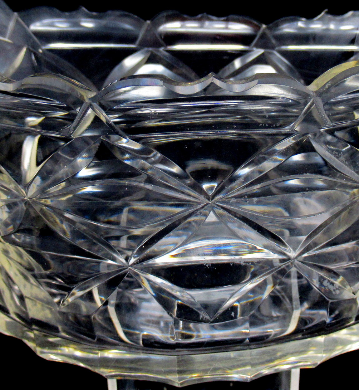 897. Rare Irish Hand Cut Crystal Fruit Bowl With Undertray Waterford or Belfast 1800 - Image 10