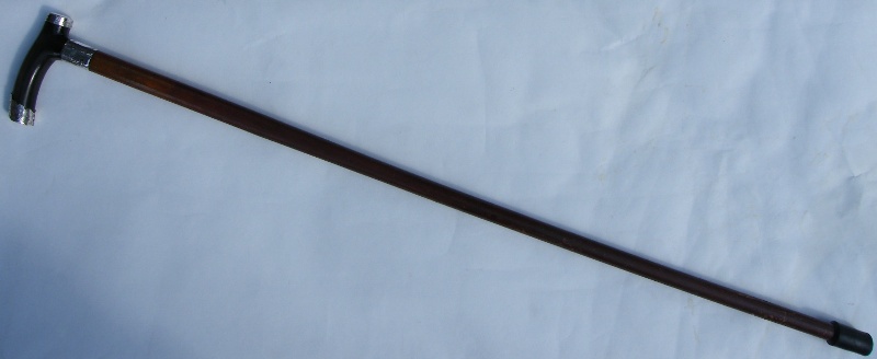 510. Malacca Walking Stick with Tau Shaped Horn Handle Dated 1904 - Image 8