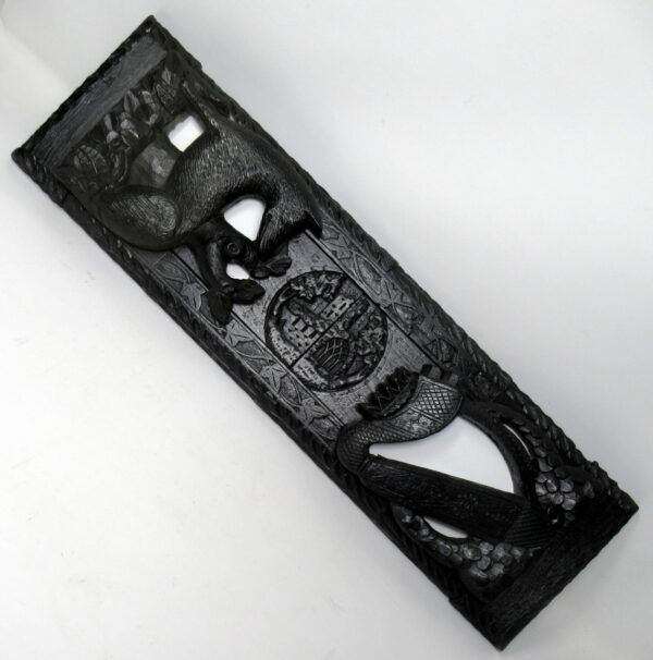 678. Rare Irish Carved Bog Oak Book Slide Attrib. To Cornelius Goggin Dublin Ireland 19Ct