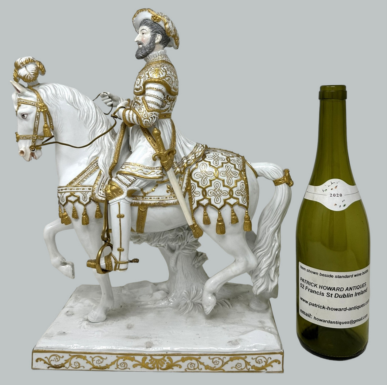 525. Antique Sevres Porcelain King Francois I Riding Horseback Sculpture Centerpiece - Image 13