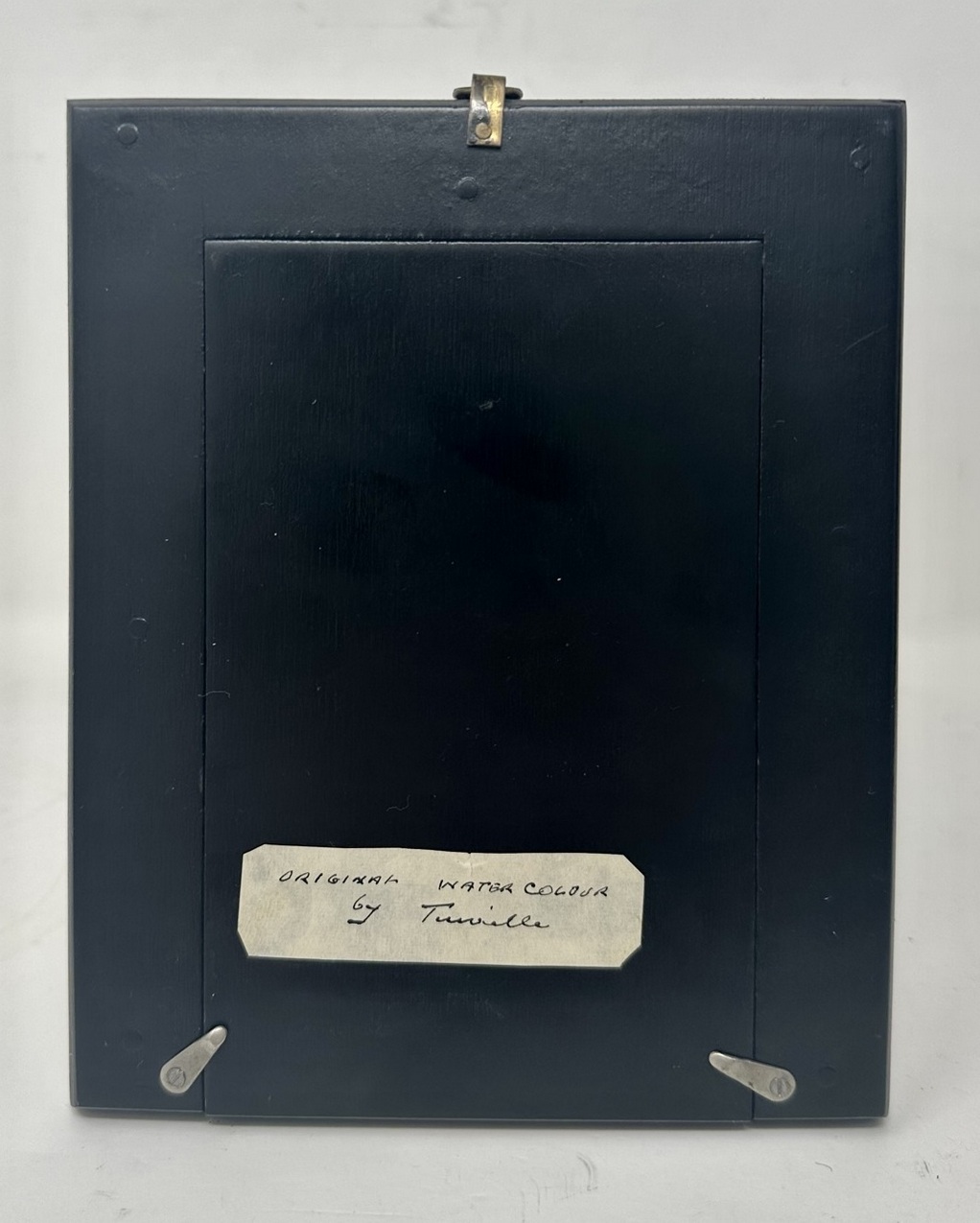 511. Antique Pair English Watercolor Paintings Silhouettes Ebony Frames Signed Turville - Image 8