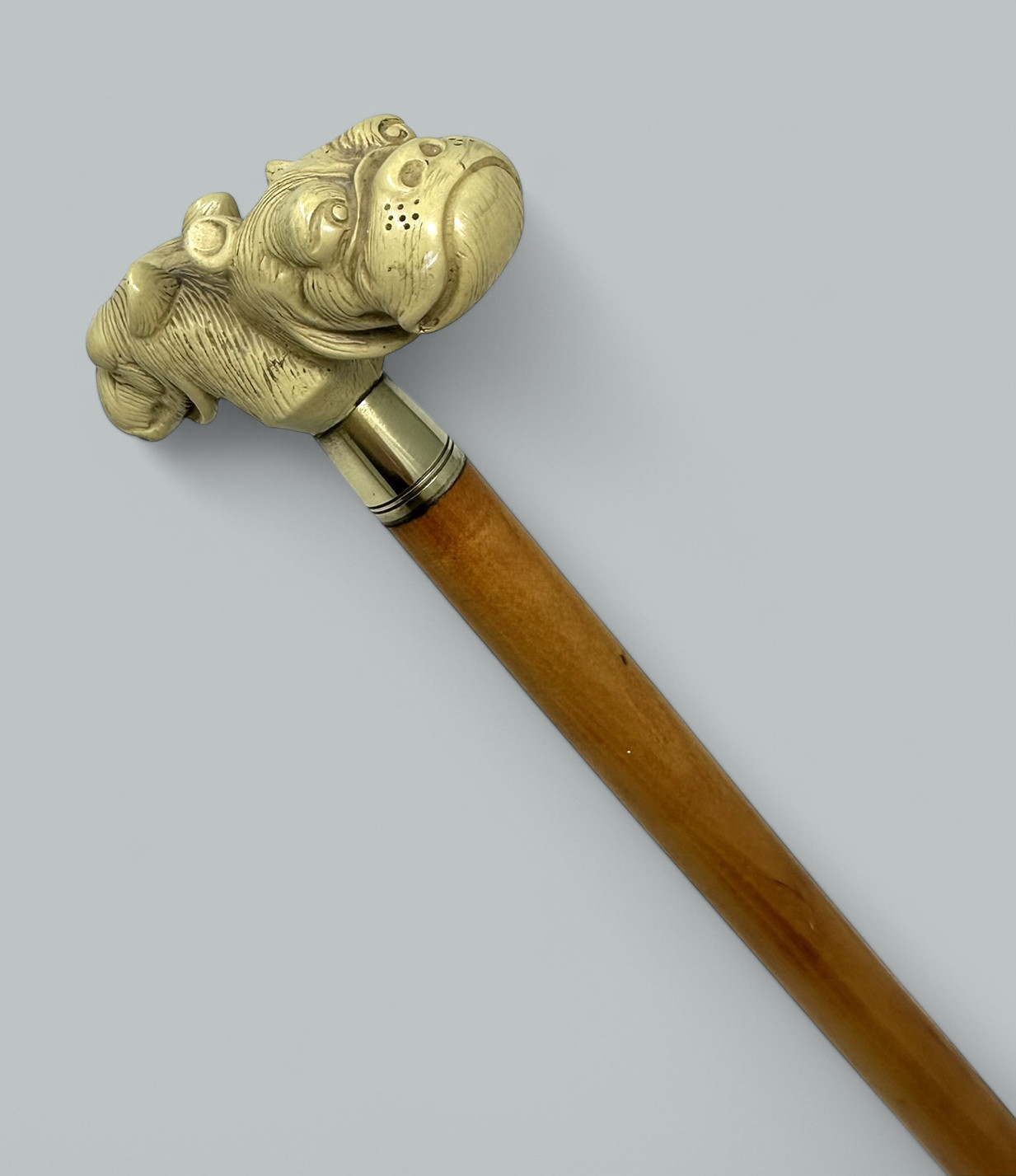 579. Antique Vintage Lady's Gentleman's Walking Dress Stick Cane English Bulldog 1900 - Image 3