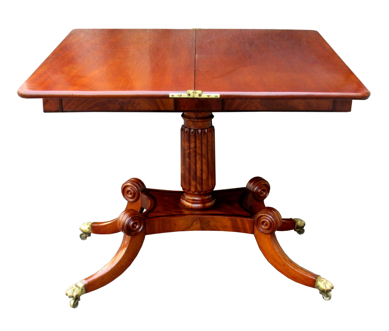 244. Fine Irish Mahogany Fold-over Tea Table by Mack Williams Gibton 1825-1830 - Image 5