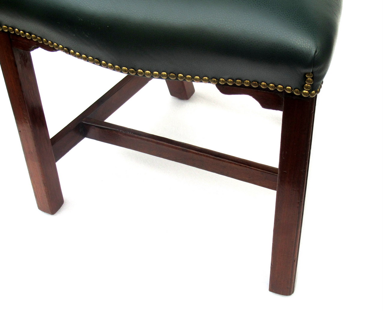 935. Antique Set Four English Georgian Mahogany Ladder Back Dining Chairs - Image 4