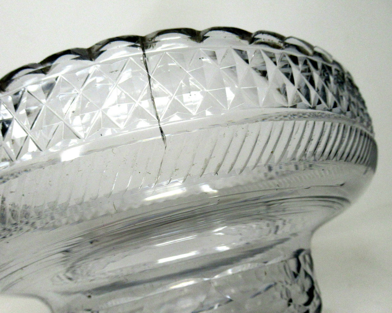 Antique Irish Tipperary Waterford Glass Cut Crystal Georgian Centerpiece Bowl 18Ct - Image 10