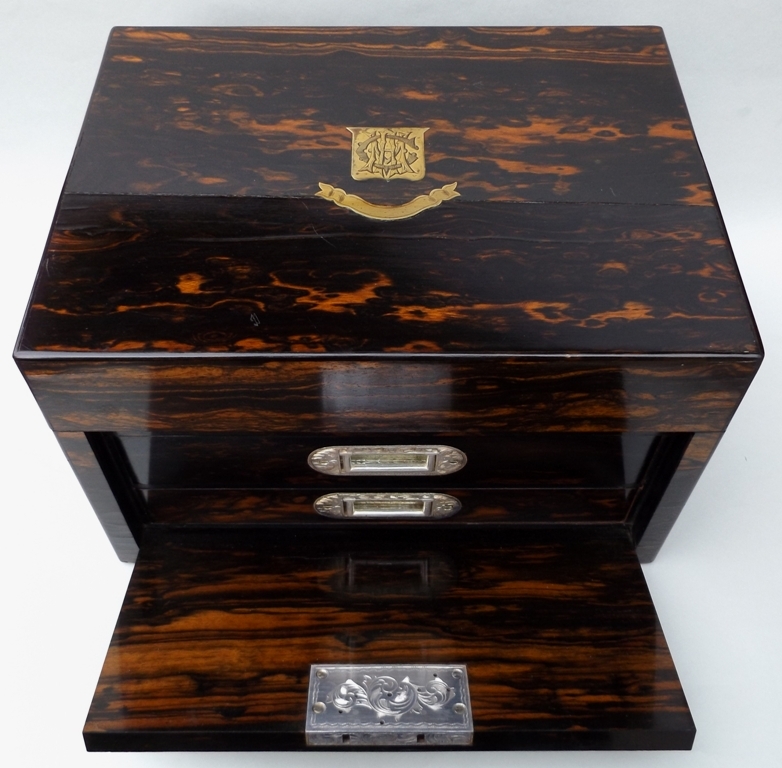 192. Rare Irish Coromandel Vanity Box Austins Dublin 19thCt - Image 3