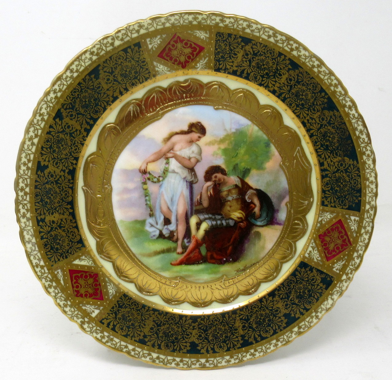 075. Set Austrian Royal Vienna Mythological Themed Angelica Kauffman Cabinet Plates - Image 10