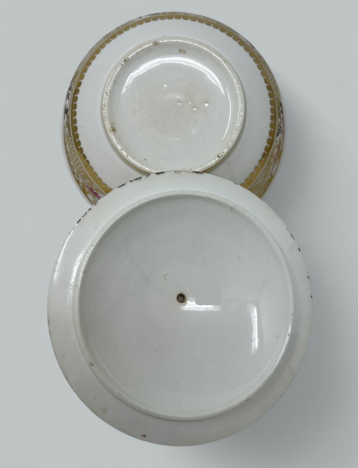 798. Antique English Coalport Porcelain Sucrier Sugar Bowl Centerpiece Regency 1820 - Image 6