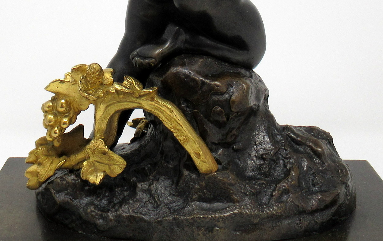 183. Grand Tour Classical Bronze Figure Infant Bacchus attrib. Egisto Rossi 19thCt - Image 4