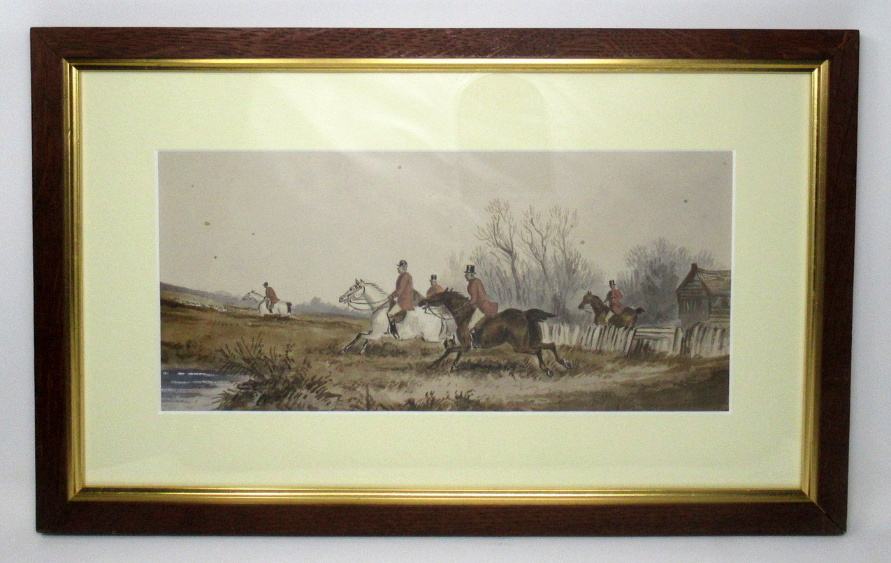 321. Attributed to Edith Anna OEnone Set Three Irish Fox Hunting Watercolours 19th Century - Image 4