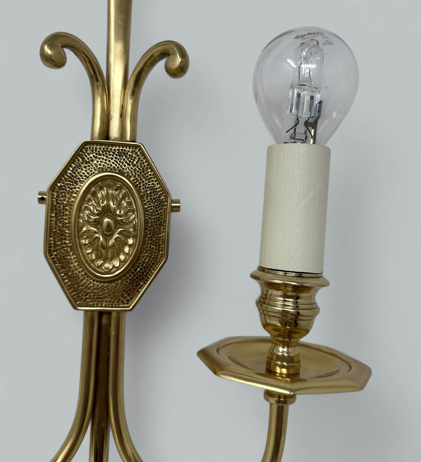 220. Antique Pair Ormolu Two Light Wall Electric Sconces Appliques Maison Lucien Gau - Image 3