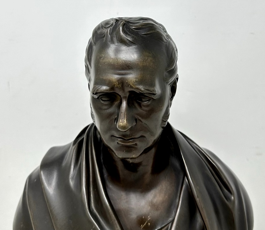 147. Antique Male Bronze Bust George Stephenson Railways Interest Edward William Wyon - Image 5