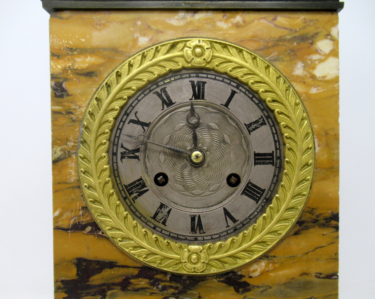 925. Antique French Sienna Marble Clock Silk Suspension Warwick Urn by Honoré Pons - Image 10