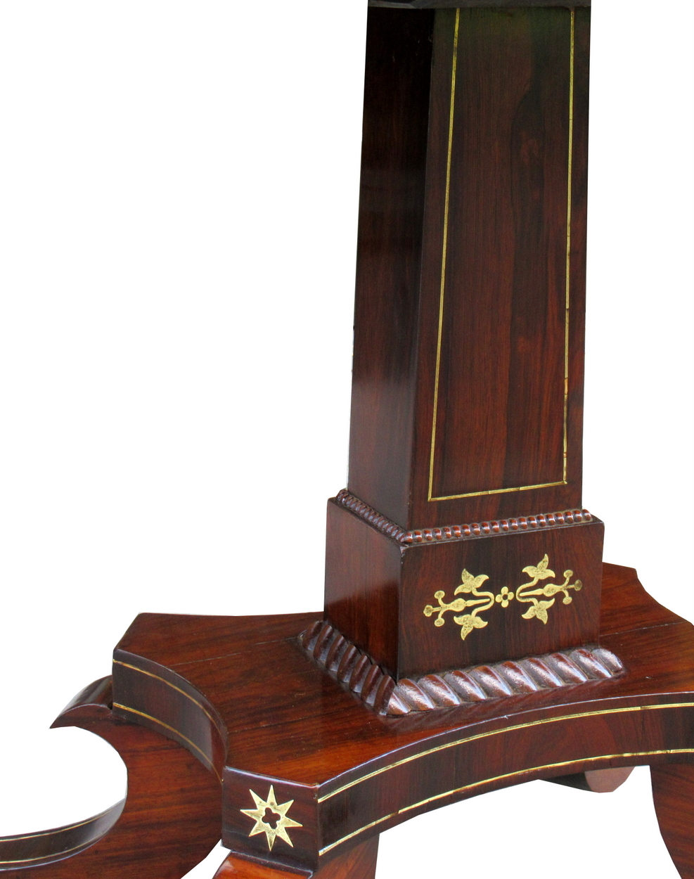 307. Exceptional Regency Rosewood Brass Inlaid Fold Over Card Table early 19thCt - Image 3